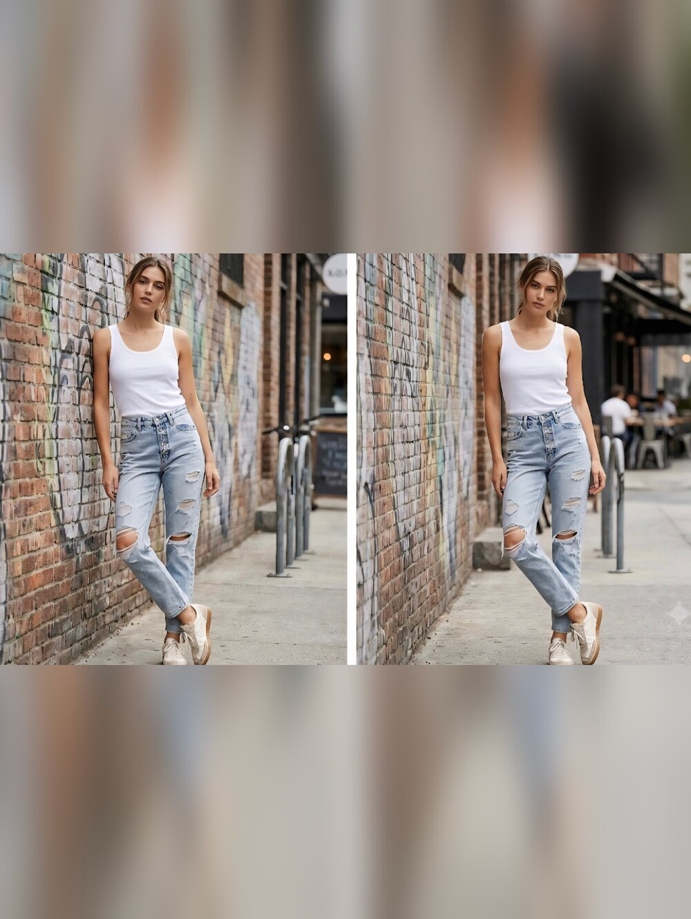 SONG Distressed High Rise Mom Jeans 3 26 Button Fly Ripped Light Acid Wash